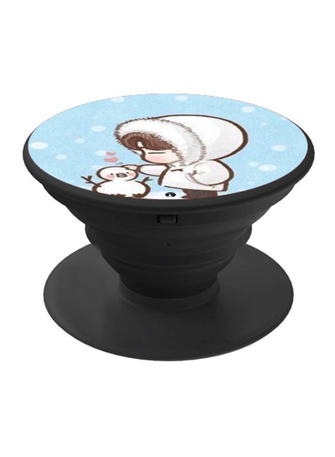 BP Cartoon Printed Pop Socket Phone Holder Black/Blue/White - Image 1