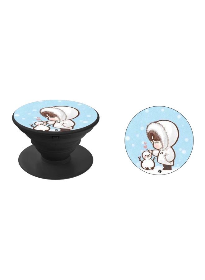BP Cartoon Printed Pop Socket Phone Holder Black/Blue/White - Image 2