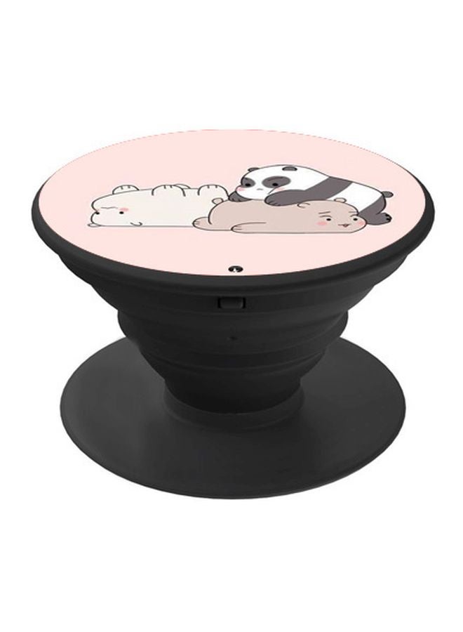 BP Bears Printed Pop Socket Phone Holder Black/Pink/White - Image 1