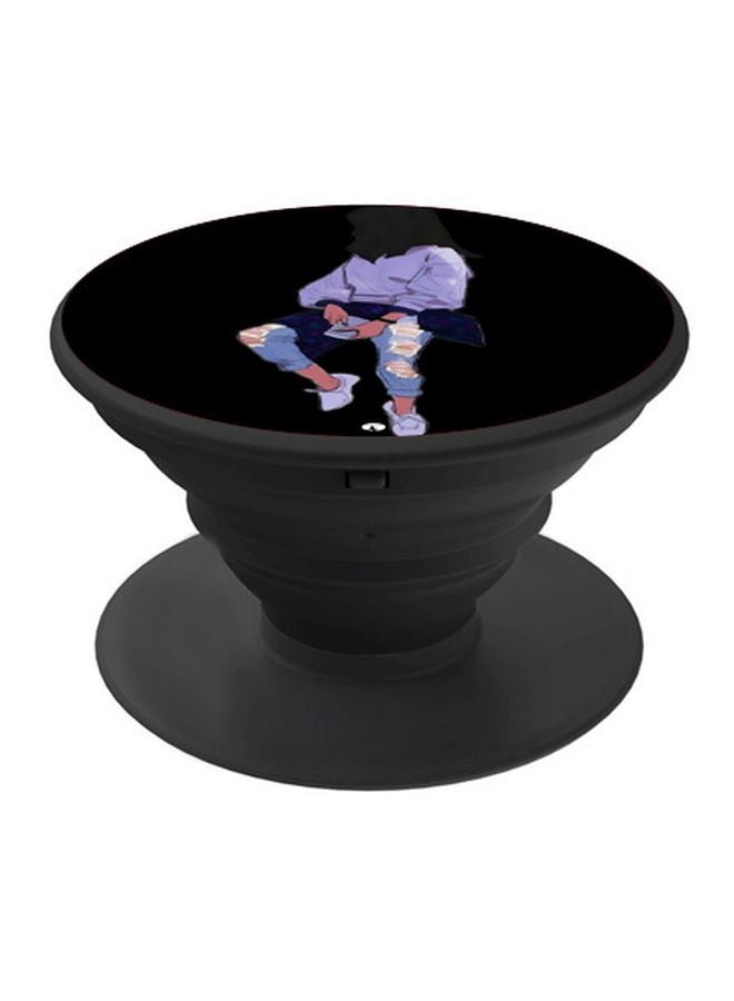 BP Girl Printed Pop Socket Phone Holder Black/Purple/Blue - Image 1