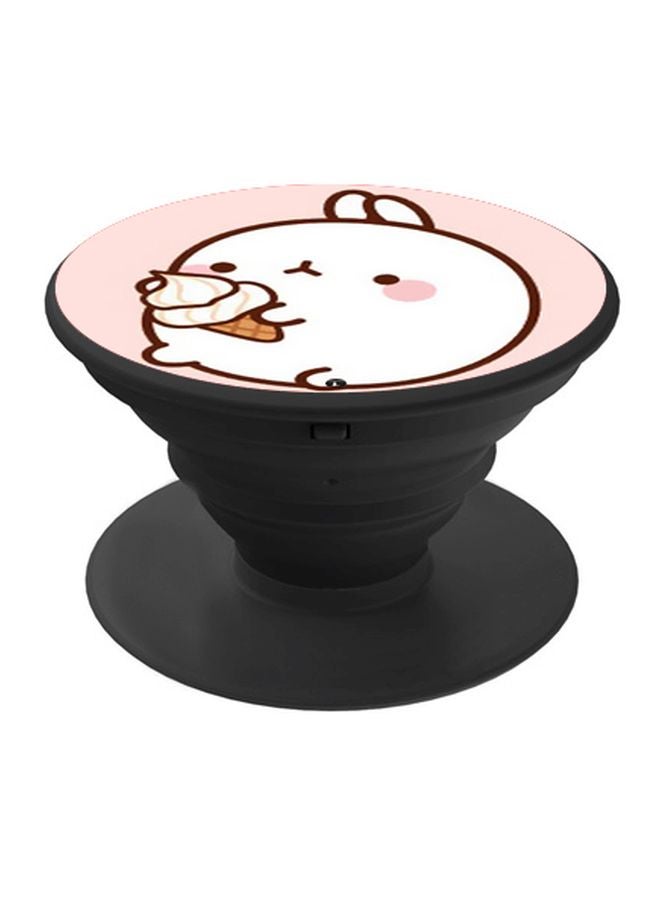 بي بي حامل هاتف على شكل مقبض أصابع منبثق بطبعة رسومات كرتونية اسود/أبيض/زهري - Image 1