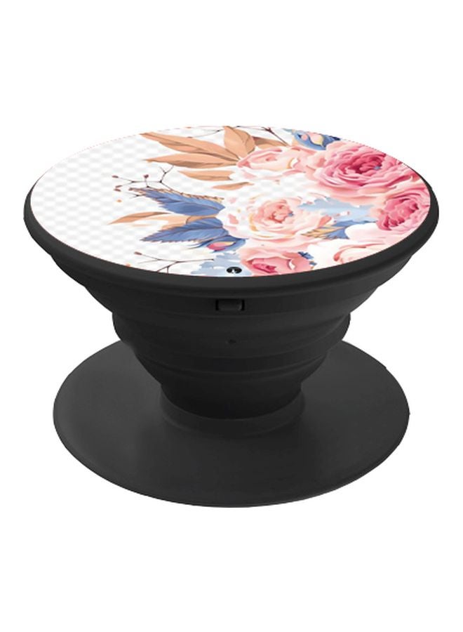 BP Roses Printed Pop Socket Phone Holder Black/Pink/White - Image 1