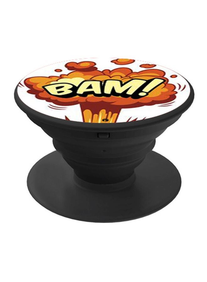 BP Bam Printed Pop Socket Phone Holder Black/Orange/White - Image 1