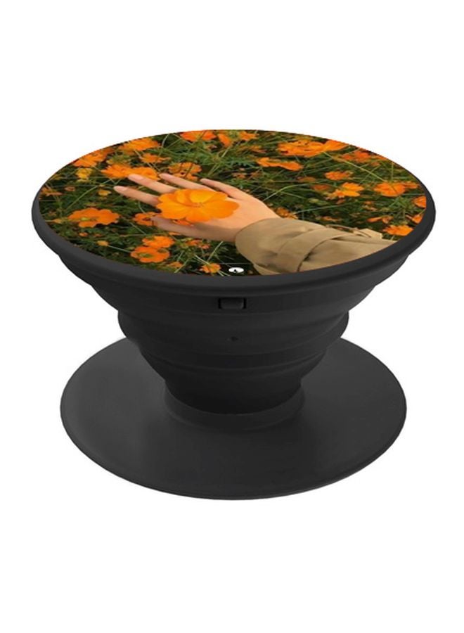 BP Floral Printed Pop Socket Phone Holder Black/Green/Orange - Image 1