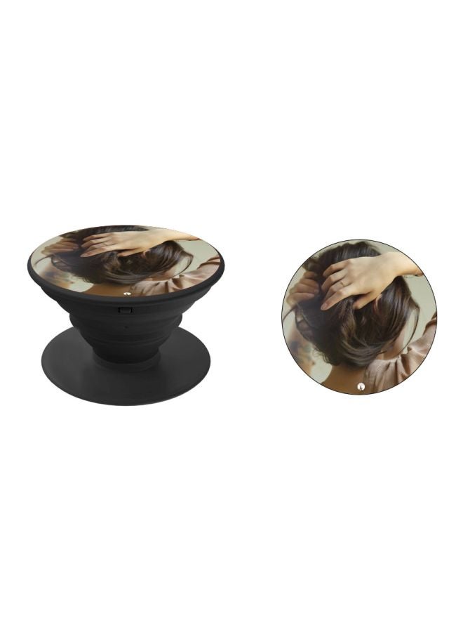BP Girl Printed Pop Socket Phone Holder Black/Beige/Grey - Image 2
