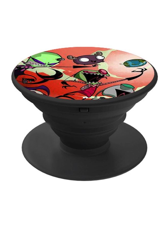 بي بي حامل هاتف على شكل مقبض أصابع منبثق بطبعة رسومات كرتونية أسود / أحمر/ أخضر - Image 1