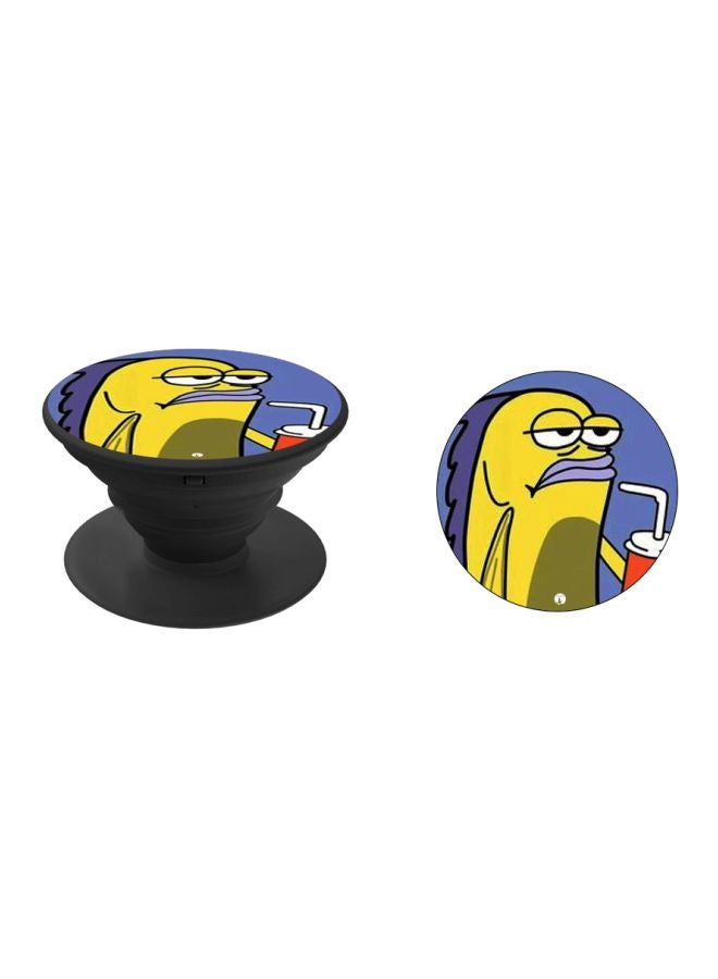 BP Cartoon Printed Pop Socket Phone Holder Black/Yellow/Blue - Image 2