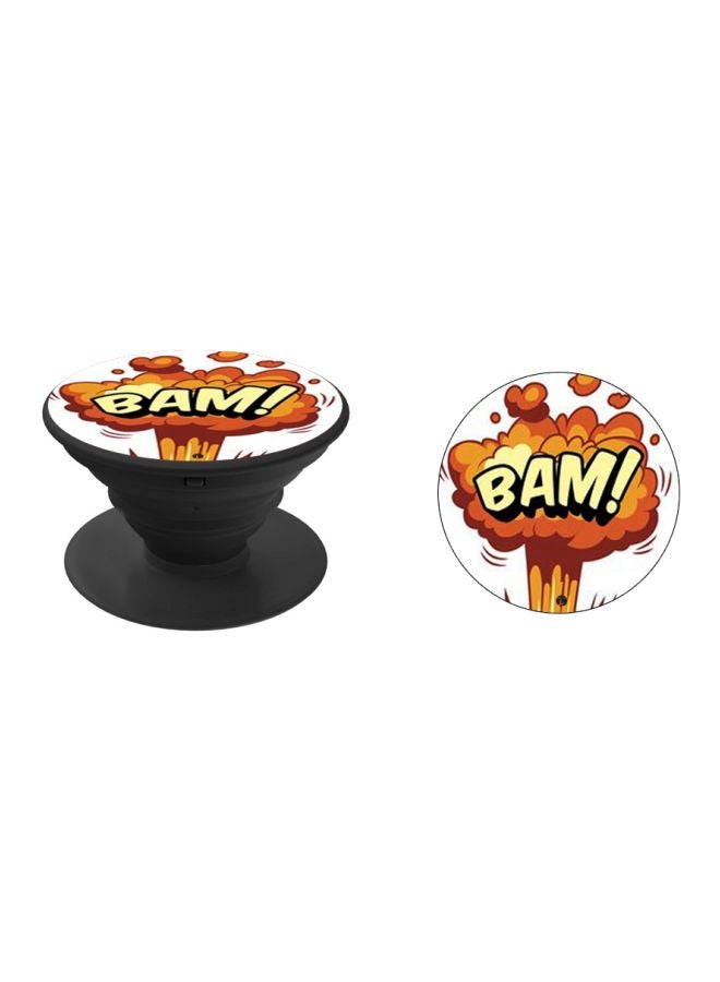 BP Bam Printed Pop Socket Phone Holder Black/Orange/White - Image 2