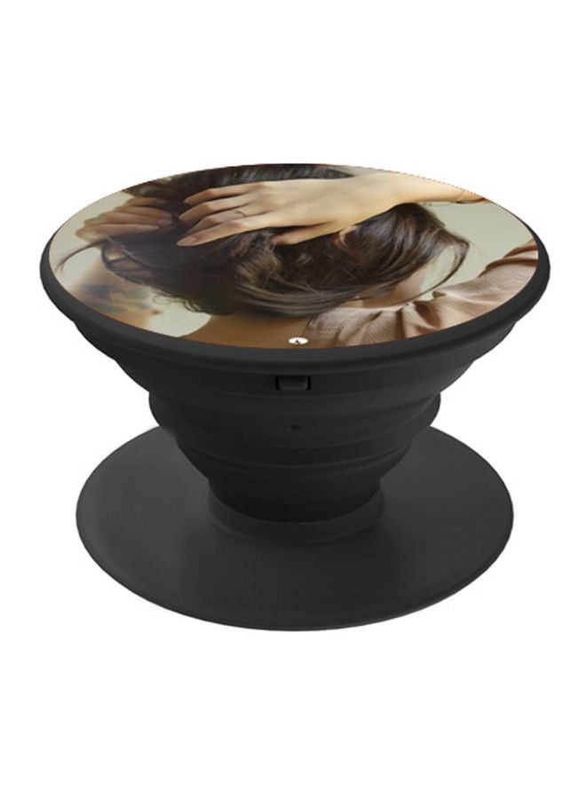 BP Girl Printed Pop Socket Phone Holder Black/Beige/Grey - Image 1