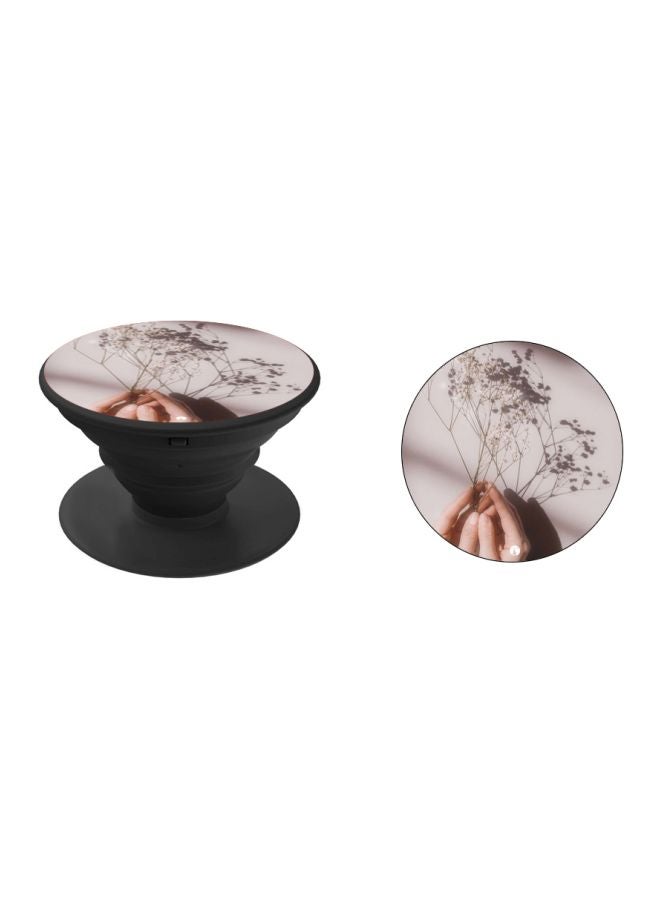 BP Floral Printed Pop Socket Phone Holder Black/Grey/Peach - Image 2