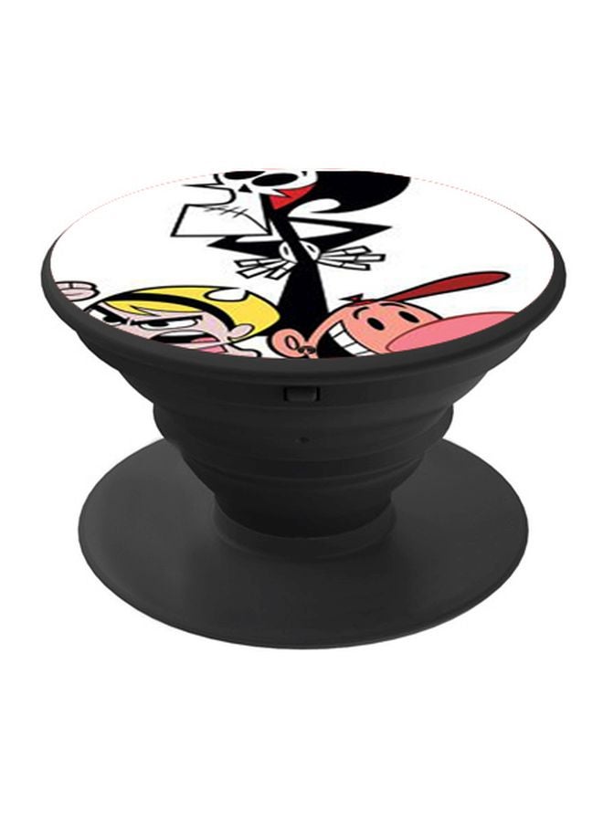 BP Cartoon Printed Pop Socket Phone Holder Black/White/Yellow - Image 1