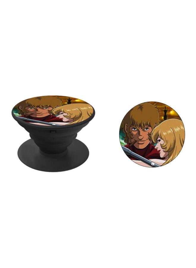 BP Cartoon Printed Pop Socket Phone Holder Black/Red/Beige - Image 2