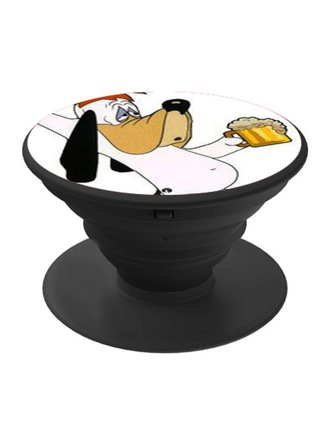 BP Cartoon Printed Pop Socket Phone Holder Black/White/Beige - Image 1