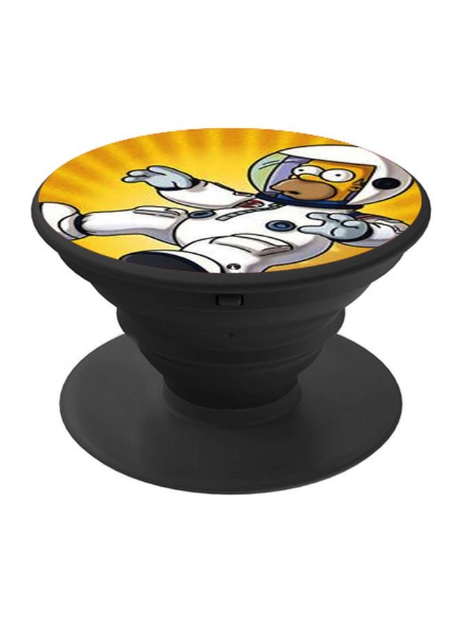 BP Cartoon Printed Pop Socket Phone Holder Black/Yellow/White - Image 1