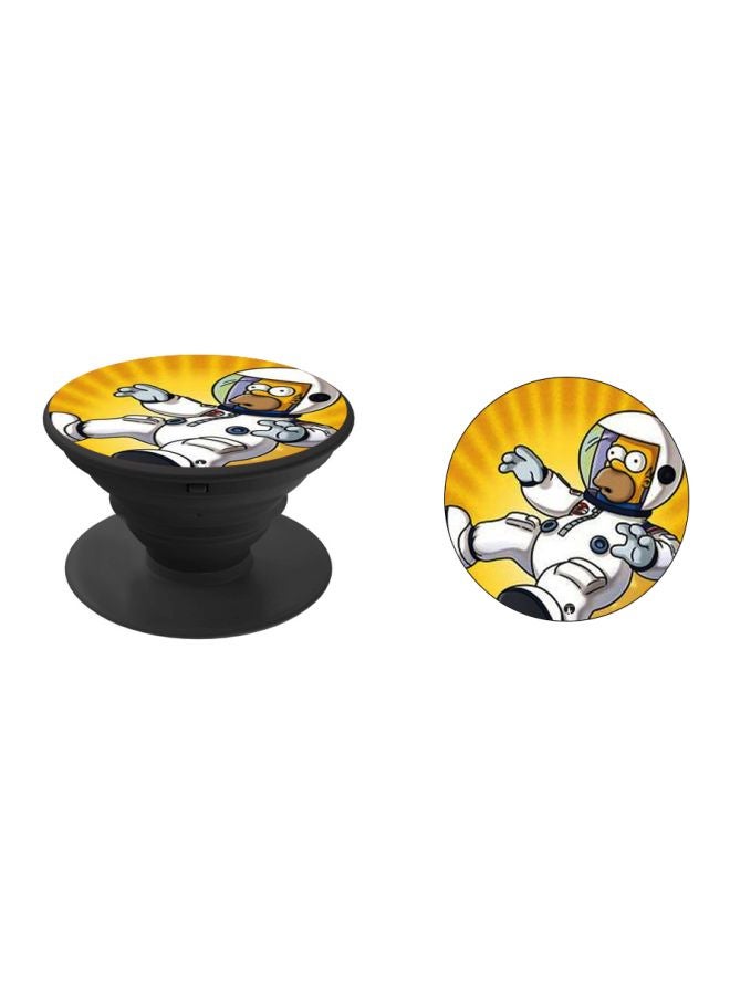 BP Cartoon Printed Pop Socket Phone Holder Black/Yellow/White - Image 2