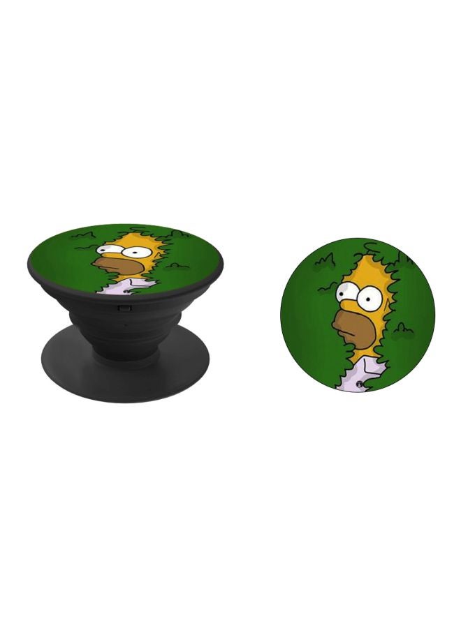 BP Cartoon Printed Pop Socket Phone Holder Black/Green/Yellow - Image 2