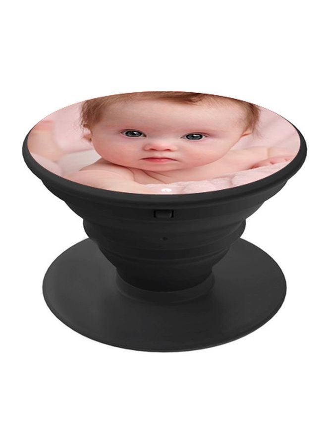 BP Baby Printed Pop Socket Phone Holder Black/Peach/Brown - Image 1