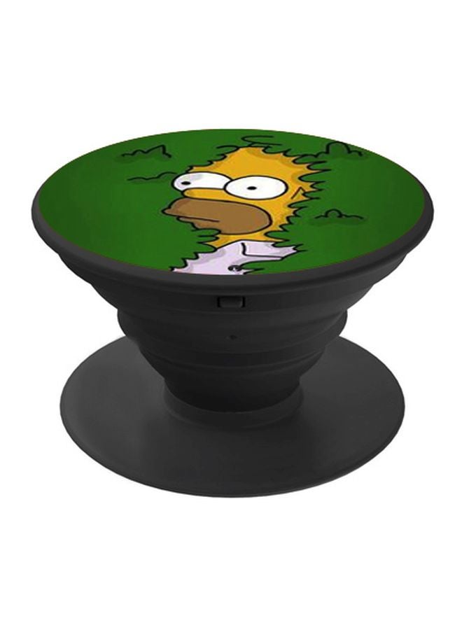 BP Cartoon Printed Pop Socket Phone Holder Black/Green/Yellow - Image 1