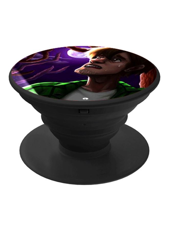 BP Cartoon Character Printed Pop Socket Phone Holder Black/Purple/Green - Image 1