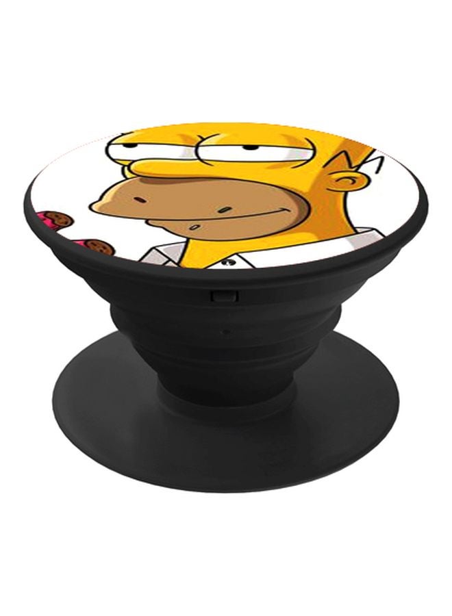 BP Cartoon Printed Pop Socket Phone Holder Black/Yellow/Brown - Image 1