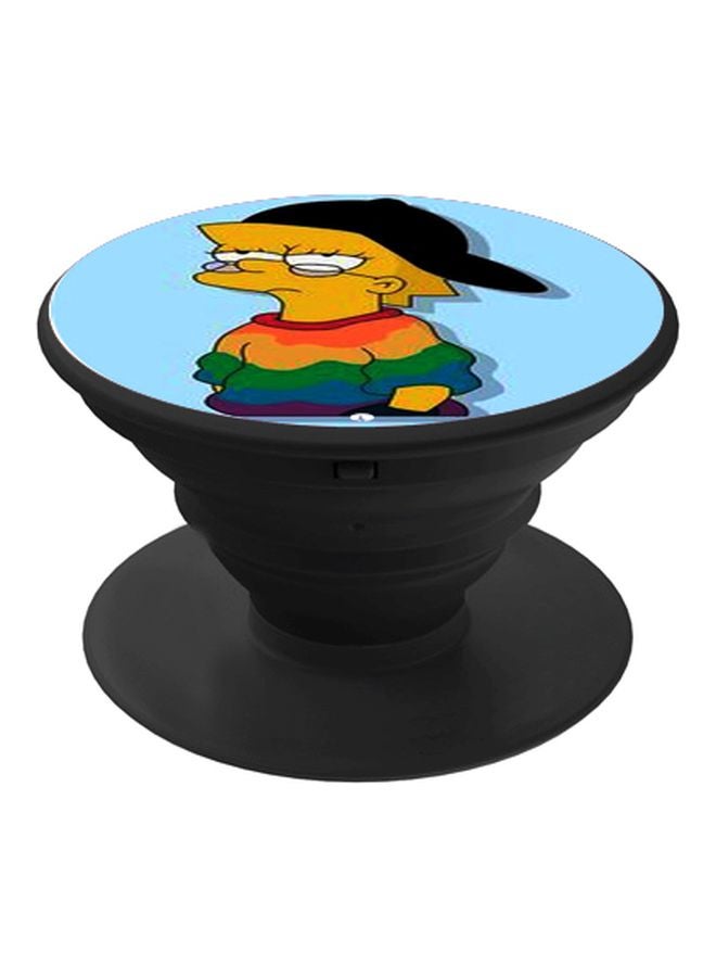 BP Cartoon Character Printed Pop Socket Phone Holder Black/Blue/Yellow - Image 1