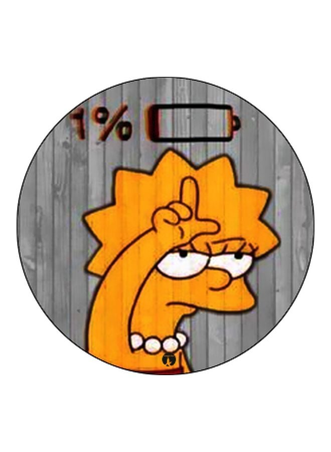 BP Cartoon Printed Pop Socket Phone Holder Black/Yellow/Grey - Image 2