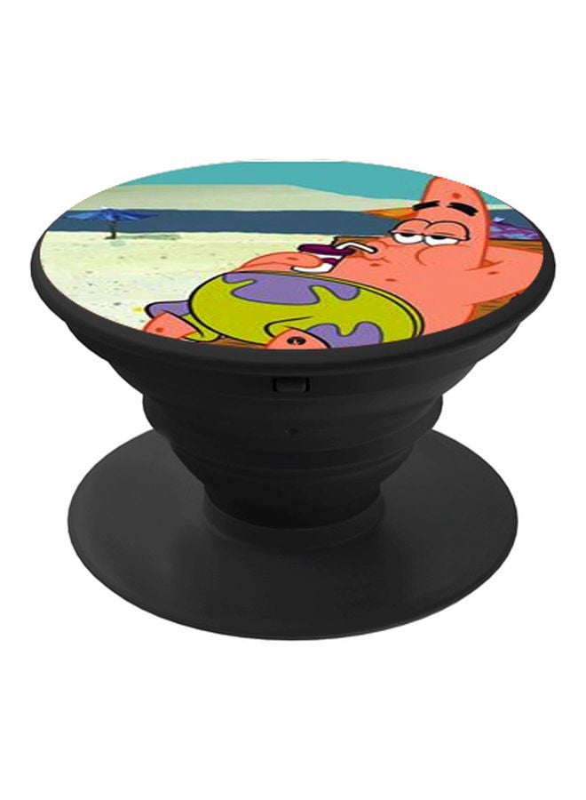 بي بي حامل هاتف على شكل مقبض أصابع منبثق بطبعة رسومات كرتونية أزرق/بيج/وردي - Image 1