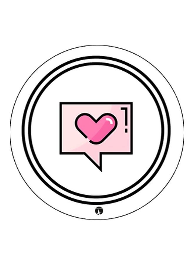 BP Heart Printed Pop Socket Phone Holder White/Pink/Black - Image 2