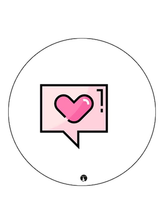 BP Heart Printed Pop Socket Phone Holder White/Pink/Black - Image 2