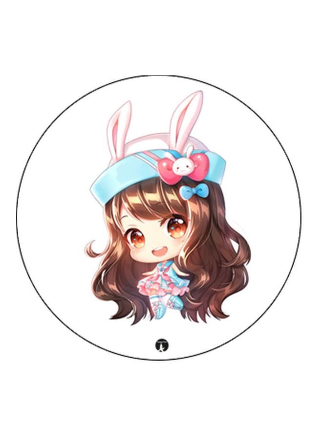BP Anime Girl Printed Pop Socket Phone Holder White/Brown/Blue - Image 2