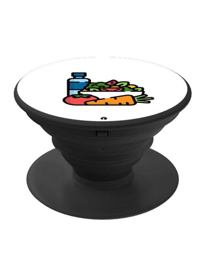 BP Vegetables Pop Art Printed Pop Socket Phone Holder White/Blue/Orange - Image 1