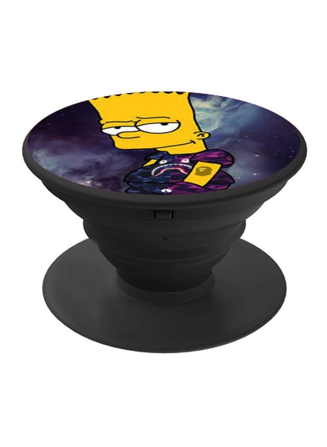 BP Cartoon Printed Pop Socket Phone Holder Blue/Yellow/Black - Image 1