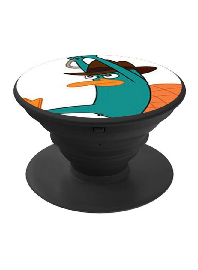 BP Cartoon Printed Pop Socket Phone Holder Blue/Brown/White - Image 1