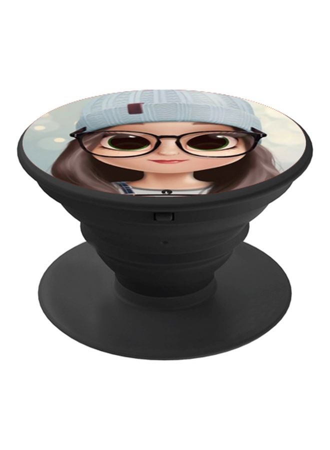 BP Cartoon Printed Pop Socket Phone Holder Beige/Brown/Blue - Image 1