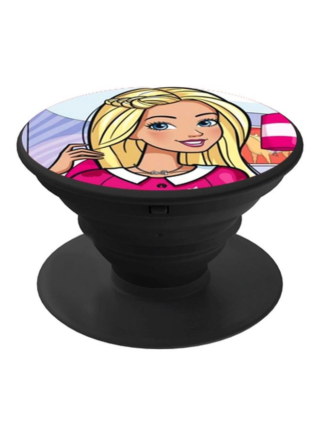 بي بي حامل هاتف بوب سوكيت بطبعة باربي وردي/ أصفر/ أسود - Image 1