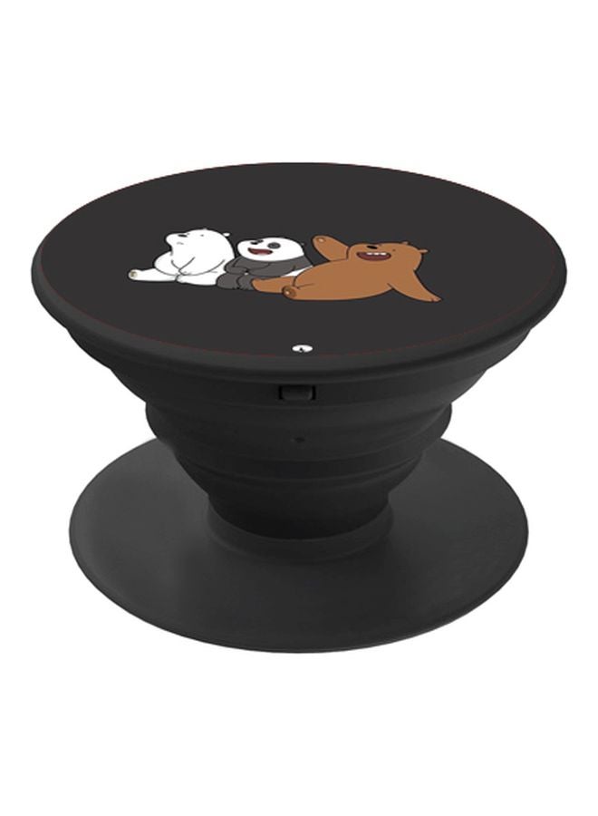 بي بي حامل هاتف بوب سوكيت مطبوع بتصميم شخصيات مسلسل We Bare Bears أسود/ أبيض/ بني - Image 1