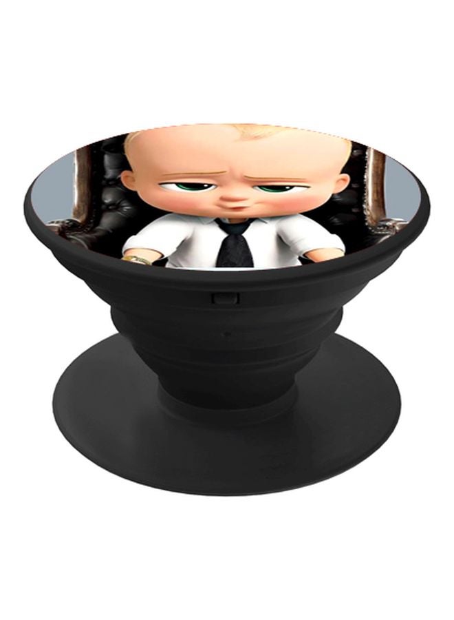 بي بي حامل هاتف بوب سوكيت بطبعة من فيلم "Boss Baby" أبيض/ بيج/ أسود - Image 1