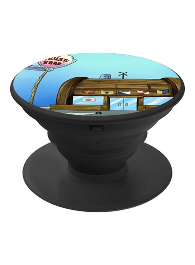 بي بي حامل هاتف بمقبس منبثق وبطبعة عبارة ’The Krusty Krab’ بني/أزرق/أسود - Image 1