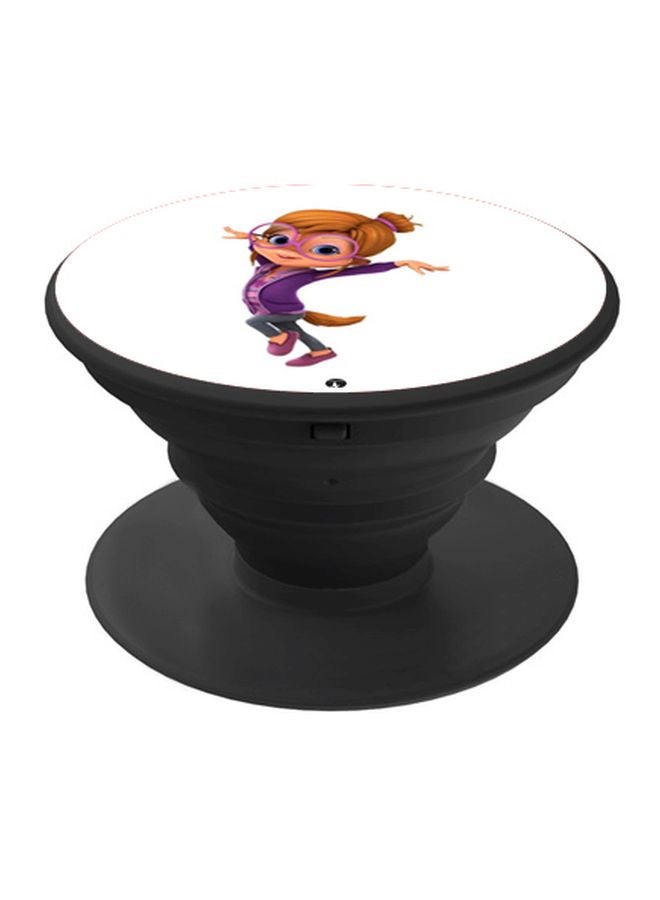 بي بي حامل هاتف بوب سوكيت بطبعة فتاة كرتونية أبيض/أرجواني/أسود - Image 1