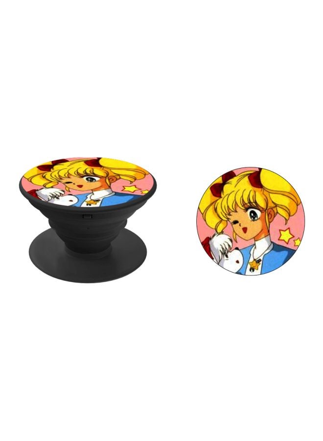 BP Anime Printed Pop Socket Phone Holder Pink/Yellow/Black - Image 2