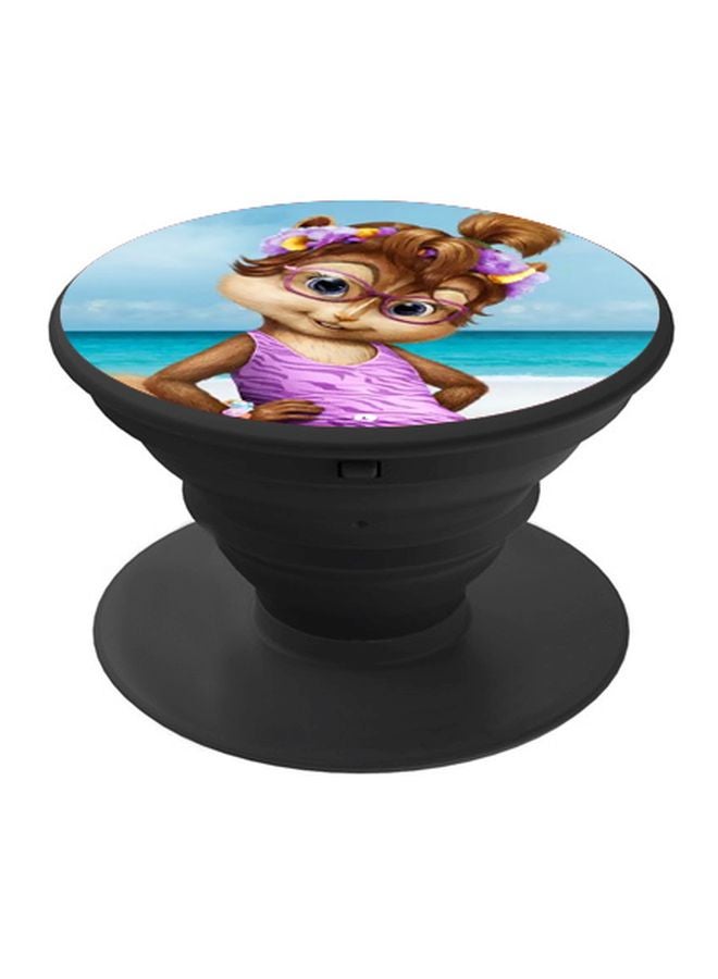 BP Cartoon Printed Pop Socket Phone Holder Blue/Pink/Brown - Image 1