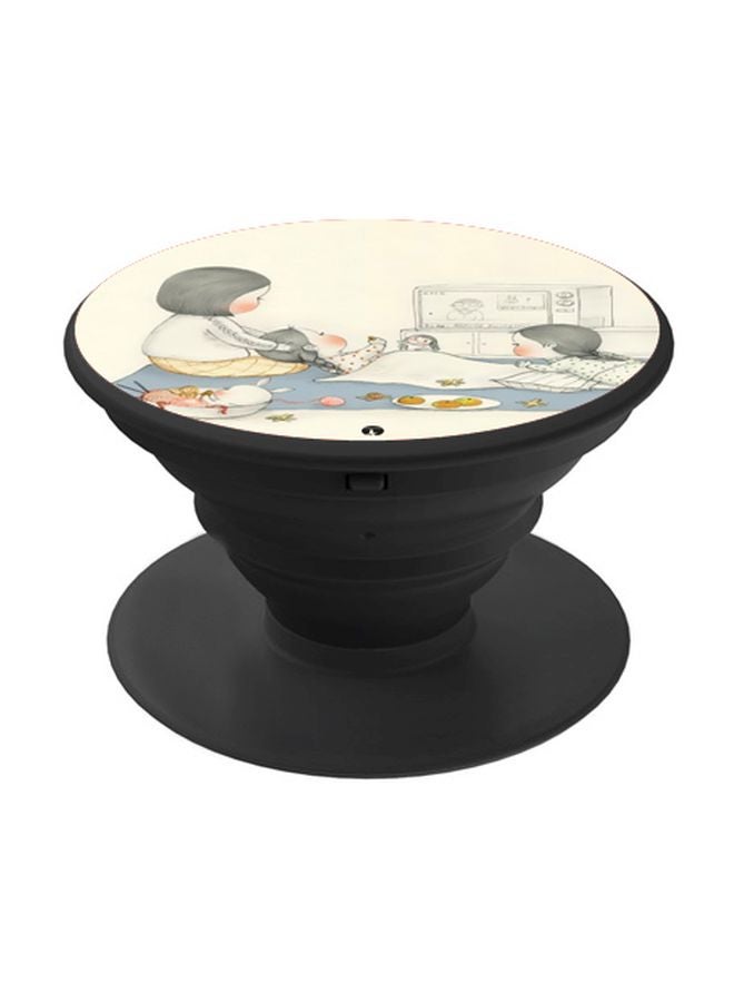 BP Cartoon Printed Pop Socket Phone Holder White/Grey/Black - Image 1