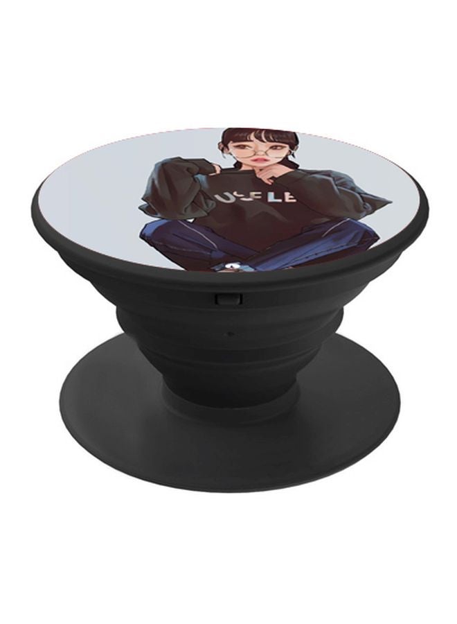 BP Girl Printed Pop Socket Phone Holder Grey/Blue/Black - Image 1