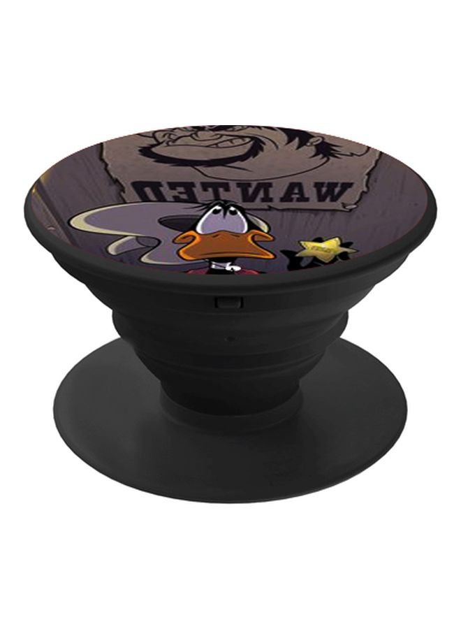 BP Daffy Duck Printed Pop Socket Phone Holder Grey/Orange/Black - Image 1