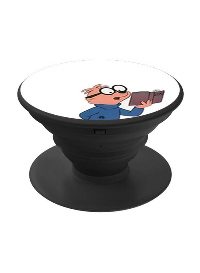 بي بي حامل هاتف على شكل مقبض أصابع منبثق بطبعة رسومات كرتونية أبيض/أزرق/أسود/أصفر - Image 1