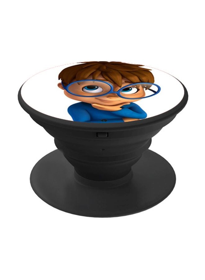 BP Cartoon Printed Pop Socket Phone Holder Blue/Brown/Black - Image 1
