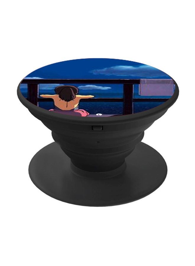 BP Girl Printed Pop Socket Phone Holder Black/Blue/Beige - Image 1