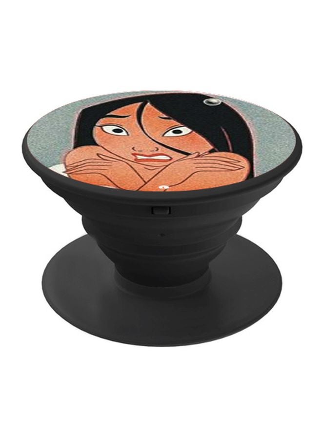 BP Printed Pop Socket Phone Holder Beige/Black/White - Image 1