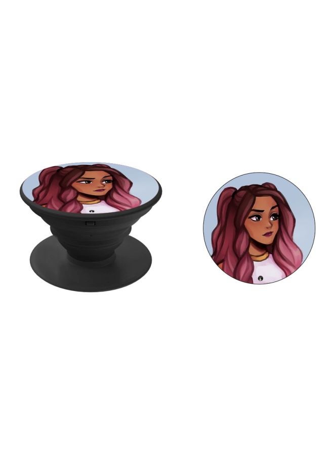 BP Printed Pop Socket Phone Holder Blue/Pink/Beige - Image 2