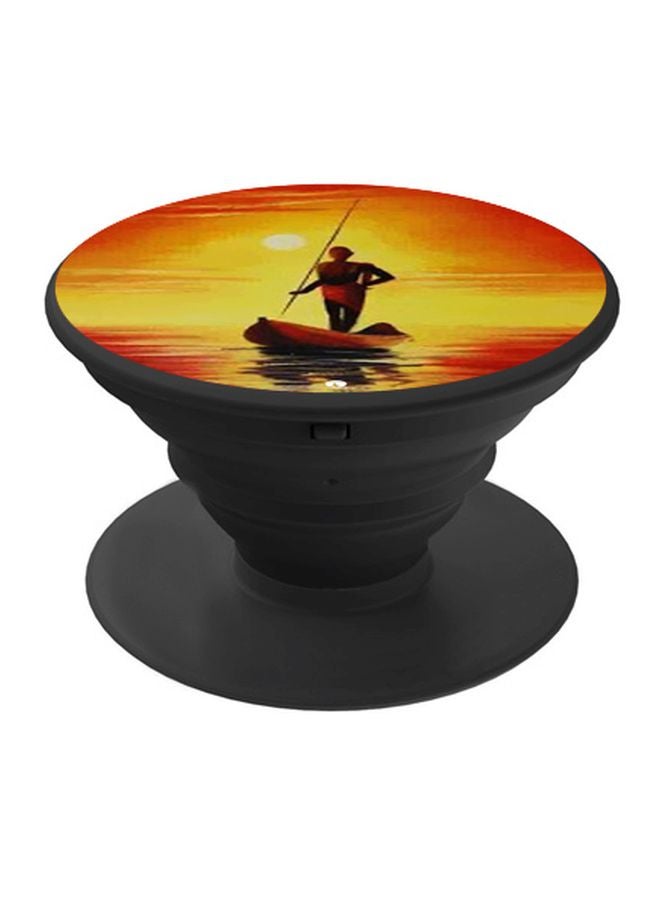 BP Printed Pop Socket Phone Holder Orange/Yellow/Brown - Image 1